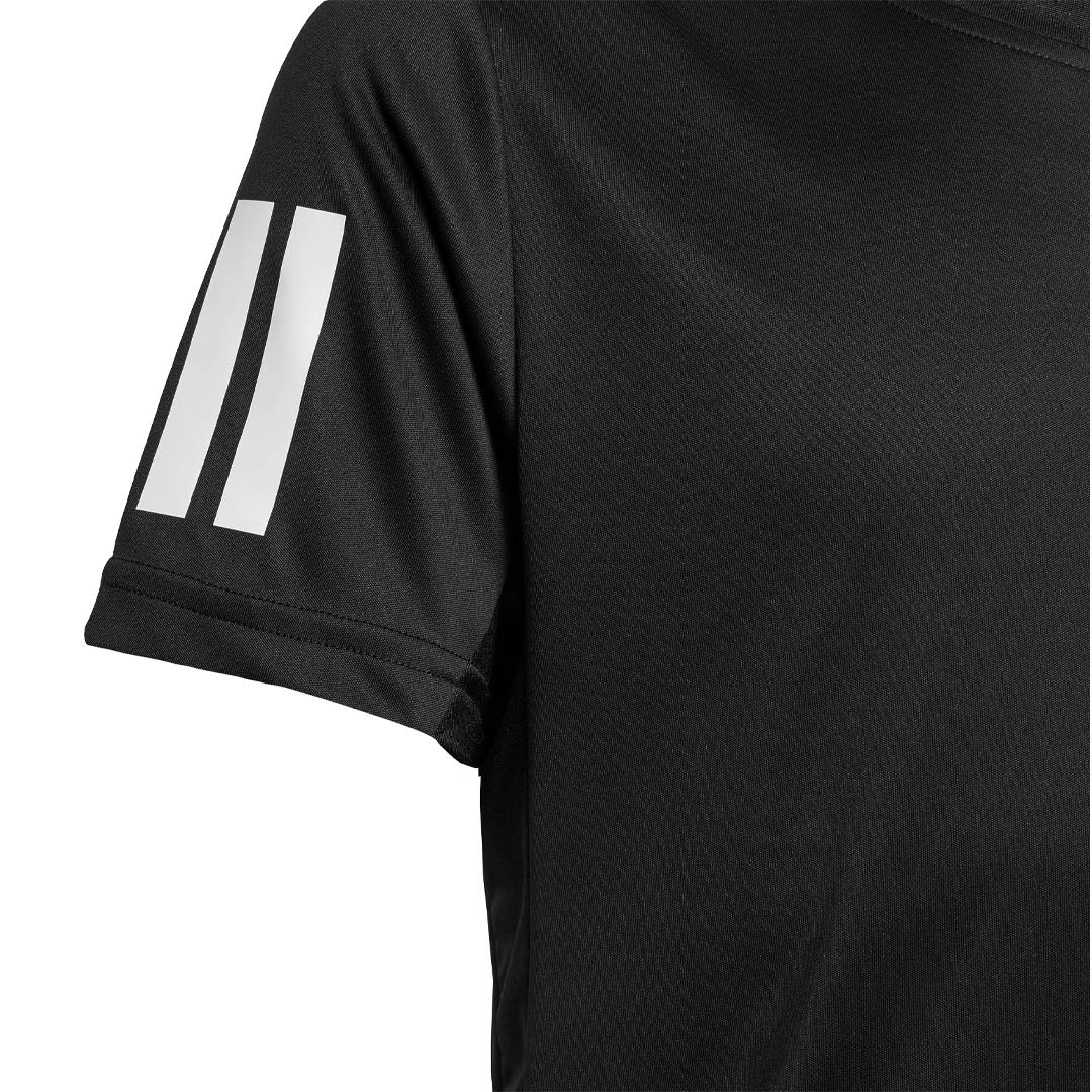 adidas Boys Club 3 Stripe Tee - Black - Image 3