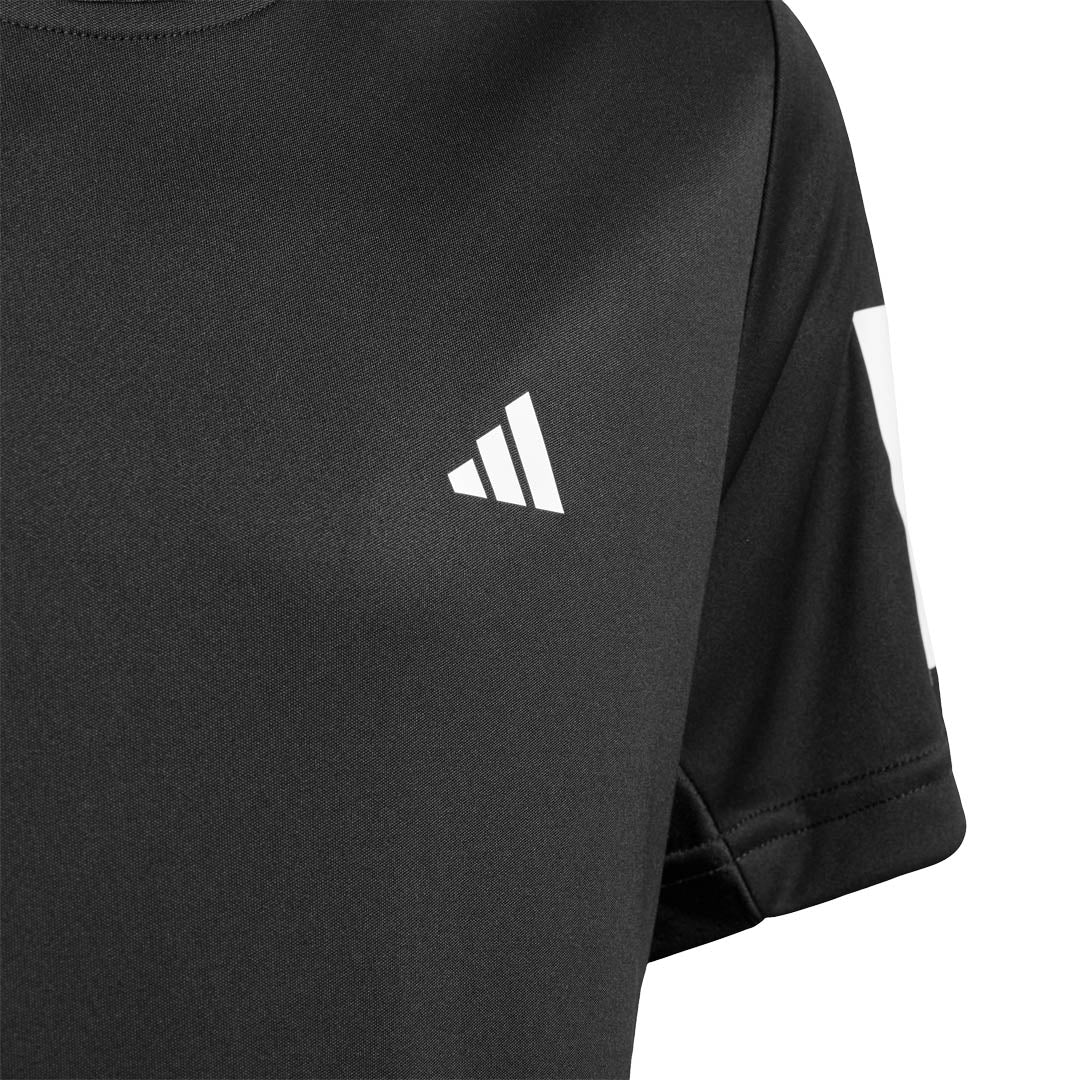 adidas Boys Club 3 Stripe Tee - Black - Image 5