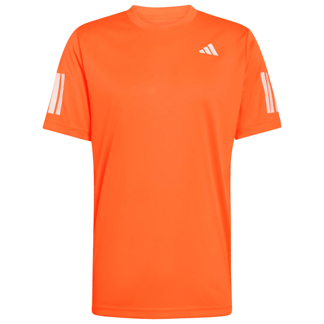 adidas Men's Club 3 Stripe Tee - Pure Orange