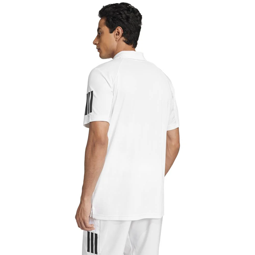 adidas Men's Club 3 Stripe Tennis Polo - White - Image 3
