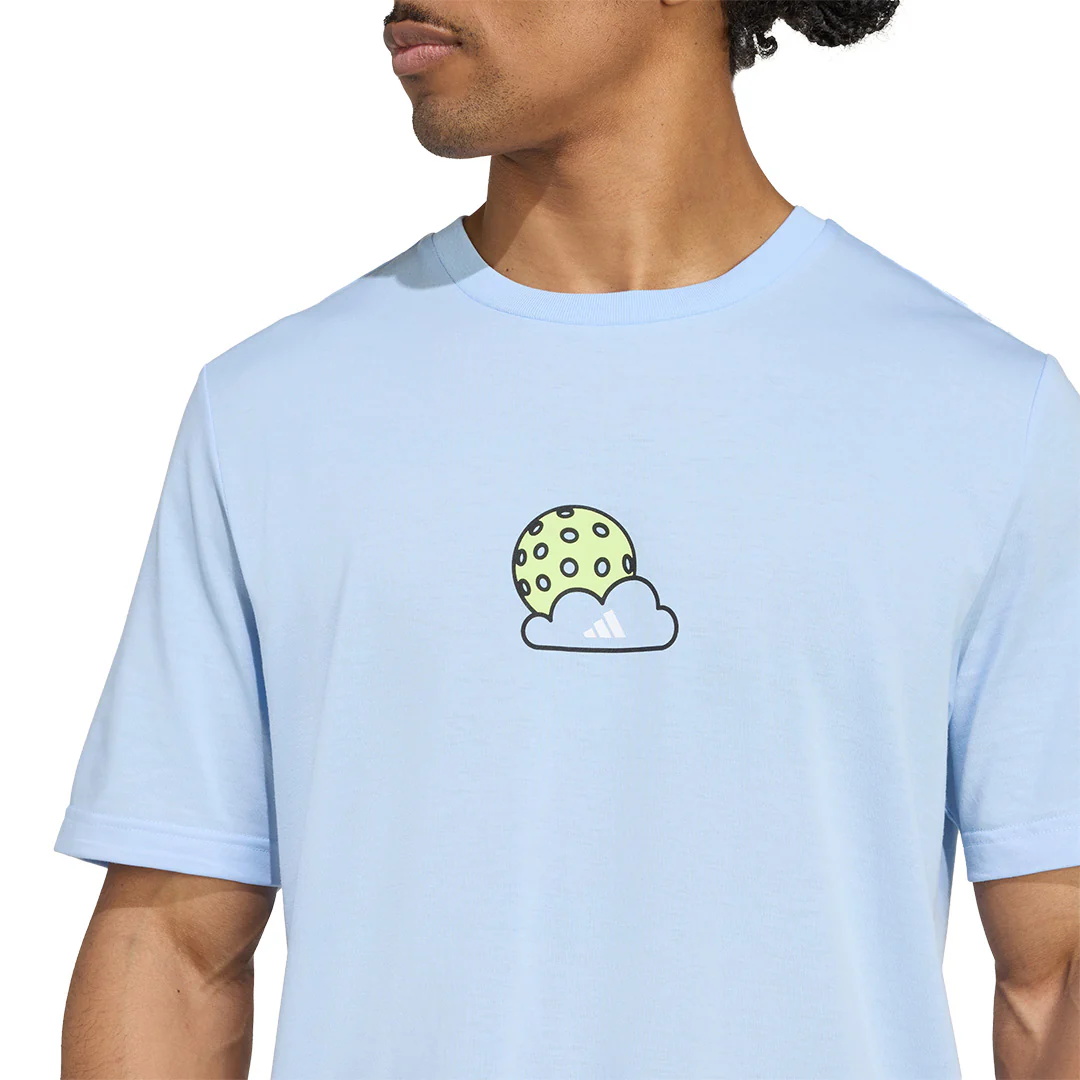 adidas Men's Pickleball Graphic Tee - Glow Blue - Image 5