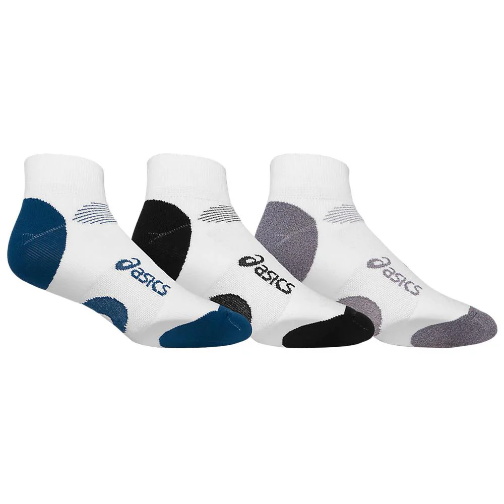Asics Intensity Quarter 3 Pack Socks - White/Multi Colour - Image 2