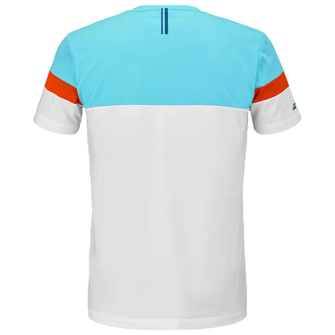 Babolat Men's Performance Crew Neck Tee - White/Blue - Image 3