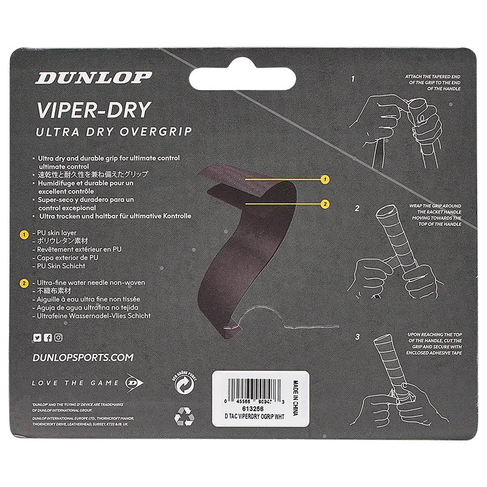 Dunlop Viper Dry Overgrip - 3 Pack - White - Image 2