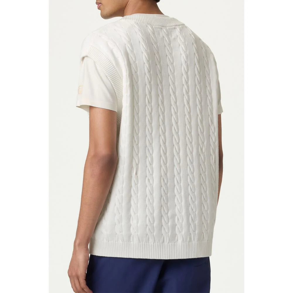 Fila Men's Baseline Cable Knit Vest - White - Image 3