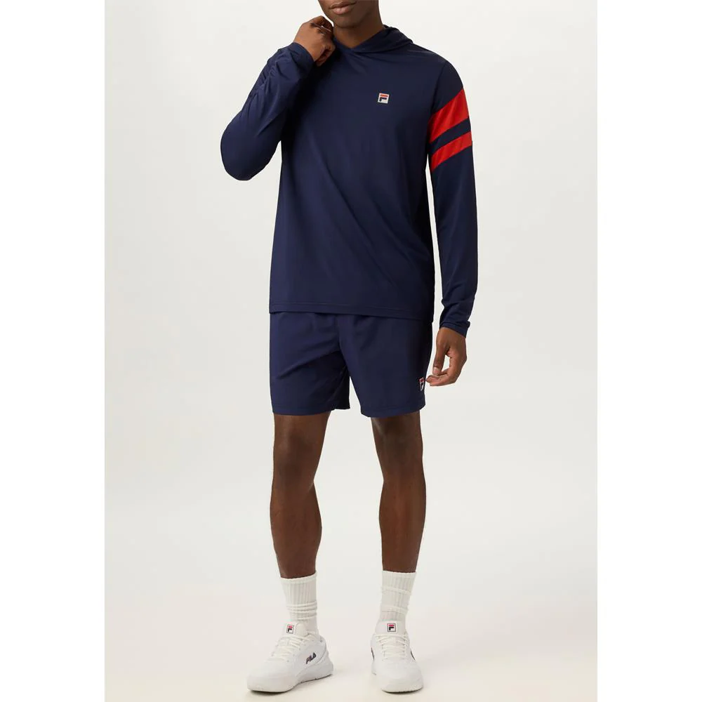 Fila Men's Essentials Longsleeve Hoody - Fila Navy - Image 2