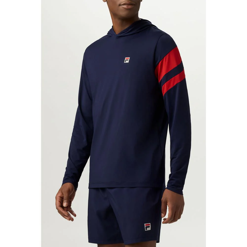 Fila Men's Essentials Longsleeve Hoody - Fila Navy - Image 4