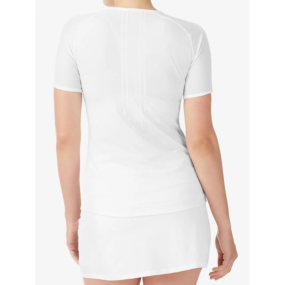 Fila Women's Whiteline Short Sleeve Top - White - Image 3