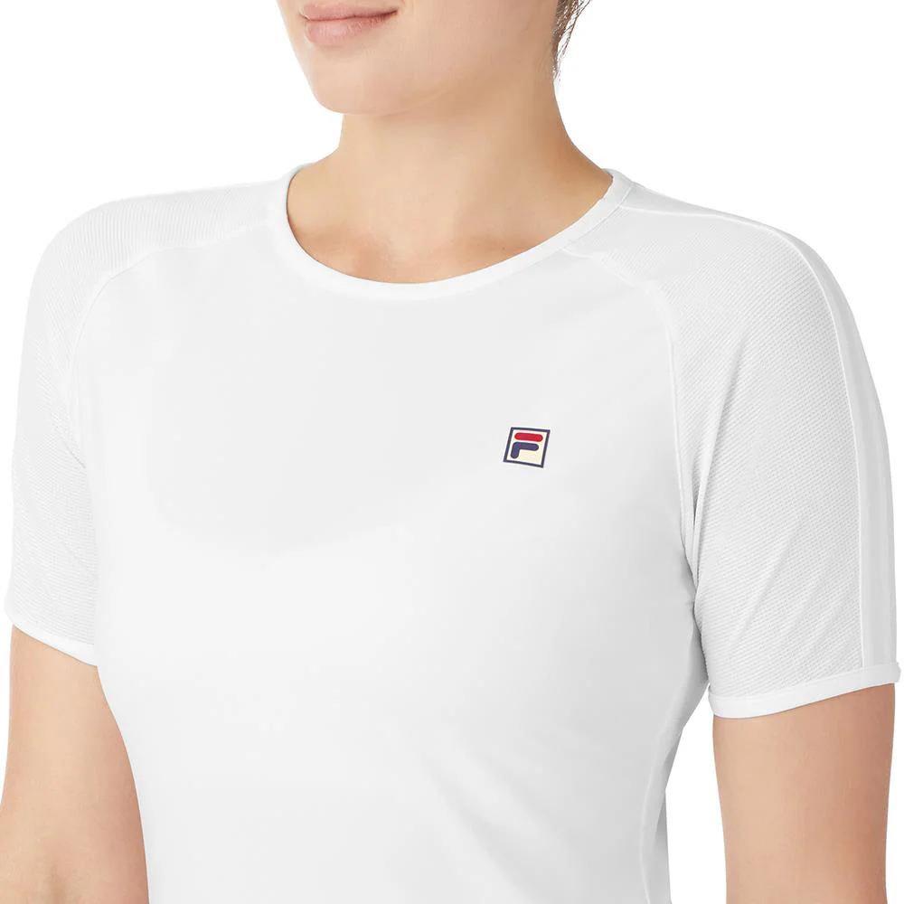 Fila Women's Whiteline Short Sleeve Top - White - Image 4