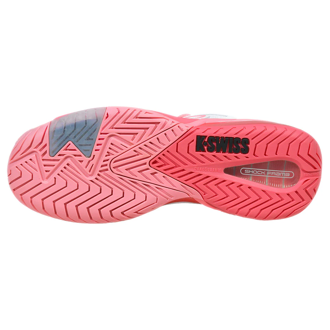 K-Swiss Women's Ultrashot 4 - White/Neon Pastel Pink - Image 3