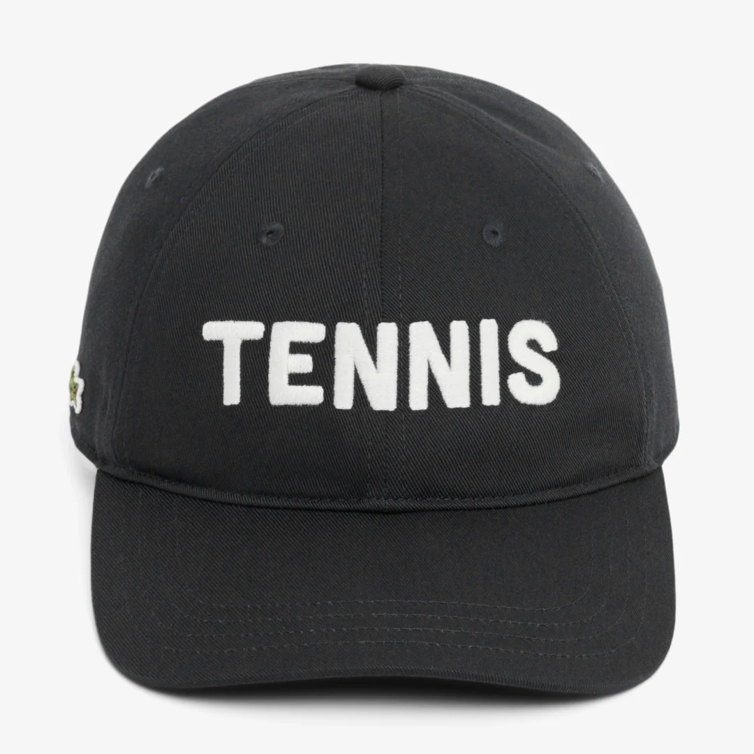 Lacoste Embroidered Cotton Twill Cap - Black/White - Image 2