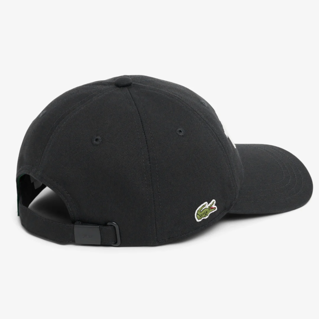 Lacoste Embroidered Cotton Twill Cap - Black/White - Image 3