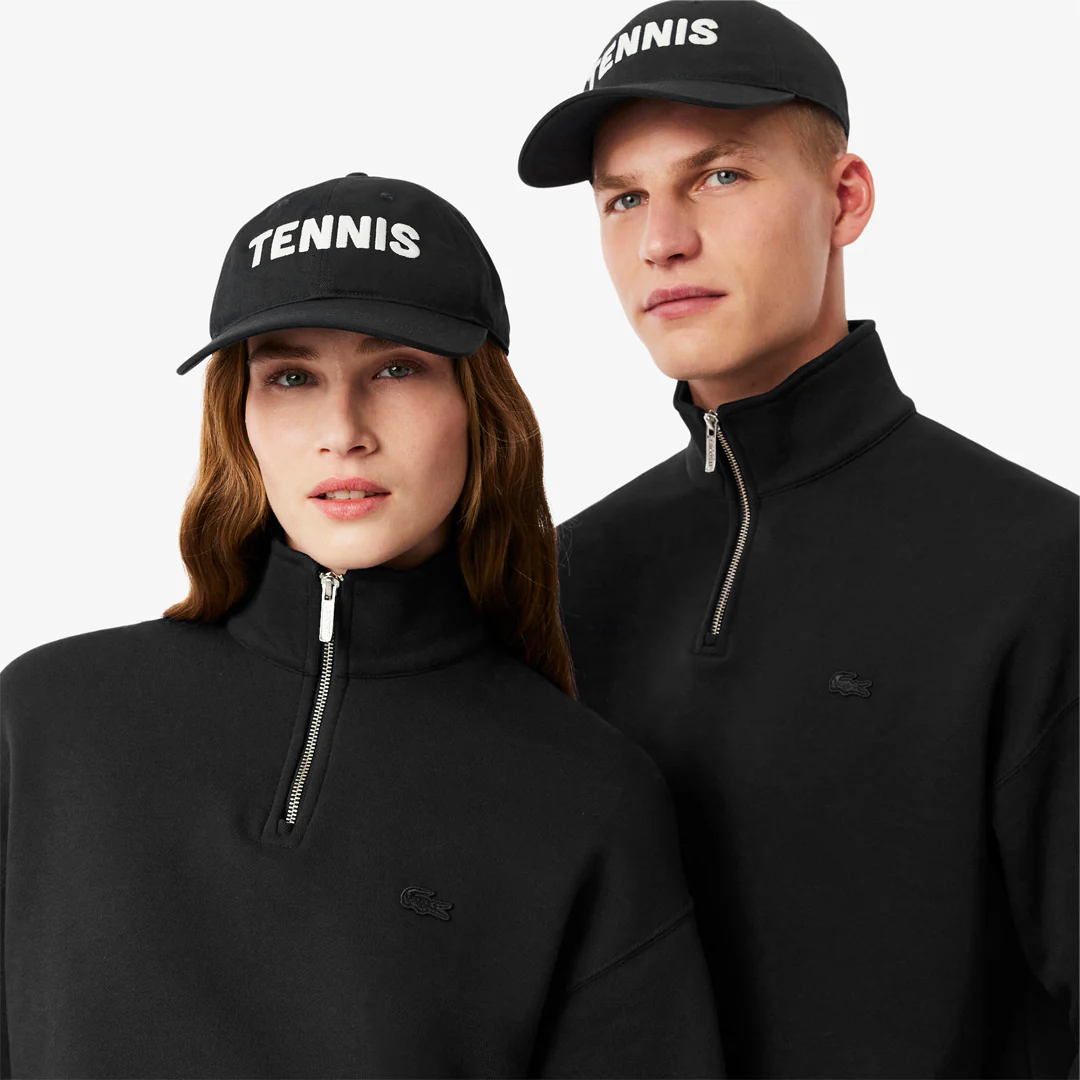 Lacoste Embroidered Cotton Twill Cap - Black/White - Image 4