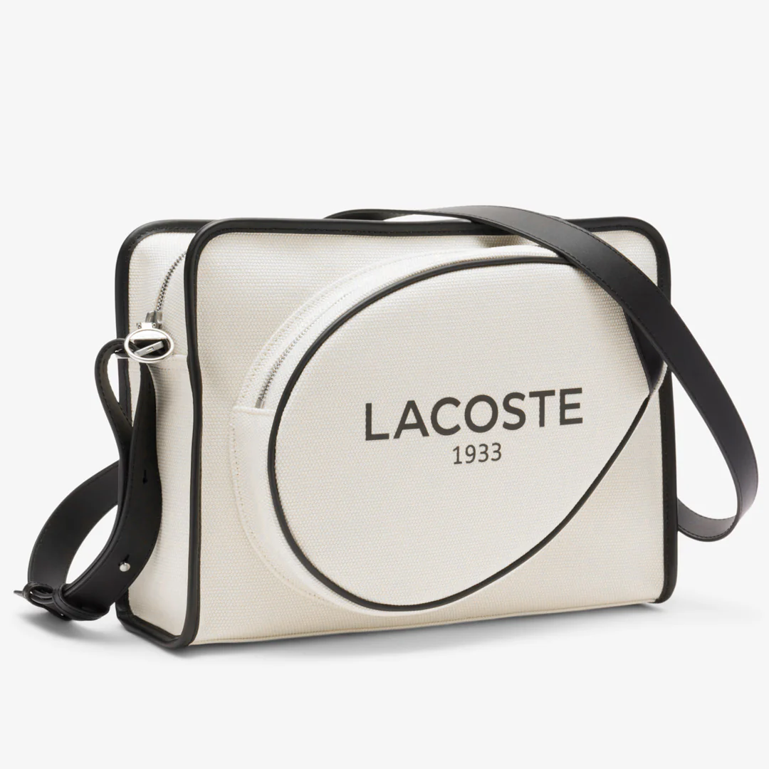 Lacoste Heritage Canvas Shoulder Bag - Natural Noir - Image 4