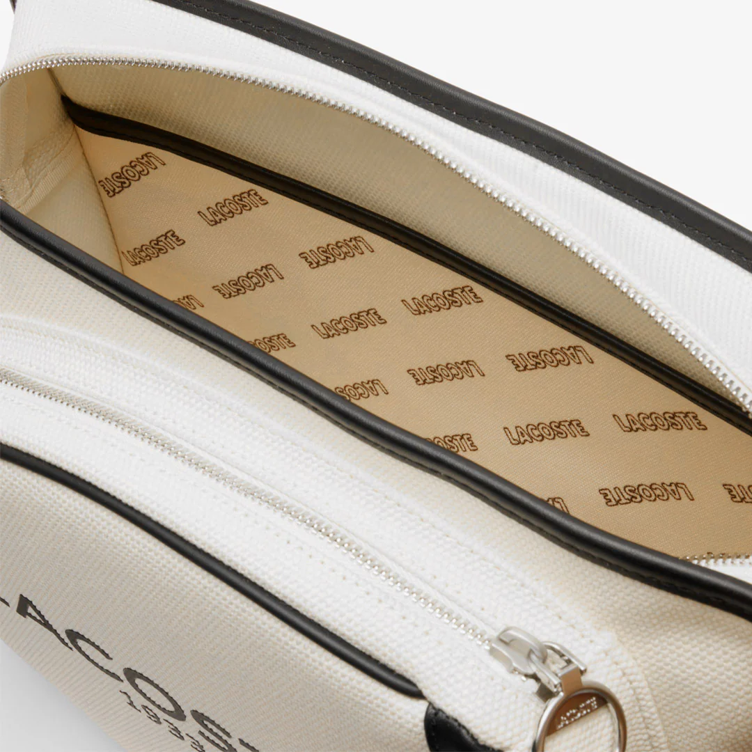 Lacoste Heritage Canvas Shoulder Bag - Natural Noir - Image 5