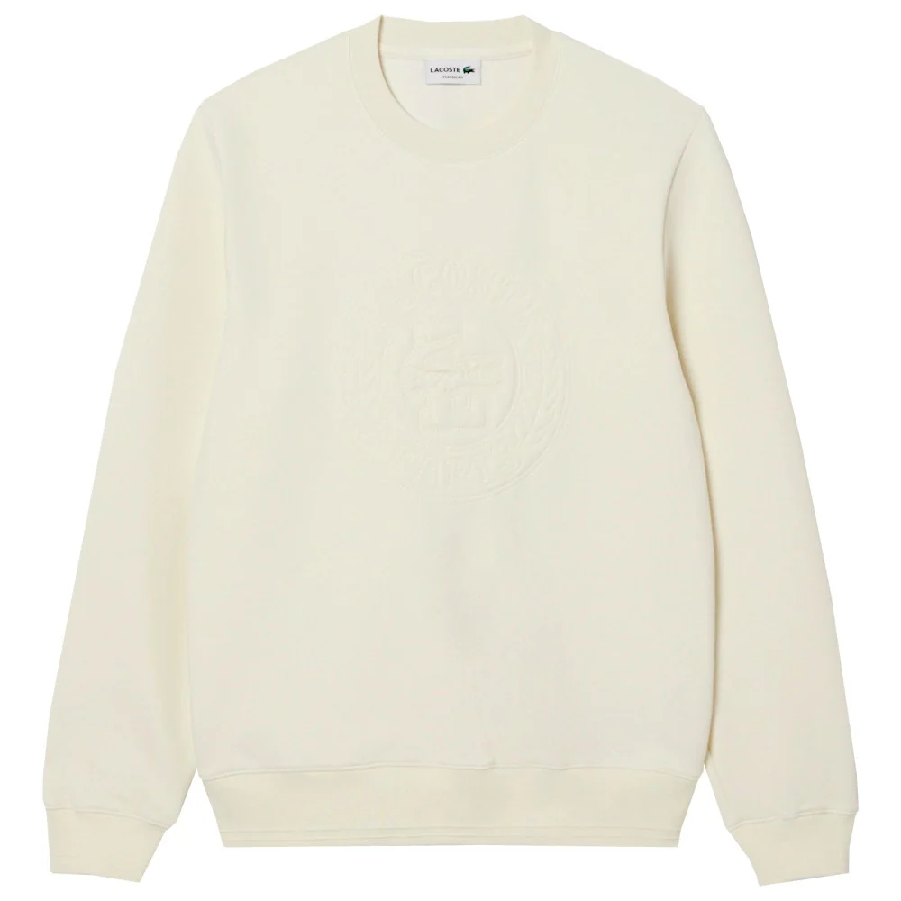 Lacoste Men's Embossed Logo Pique Sweatshirt - Cream