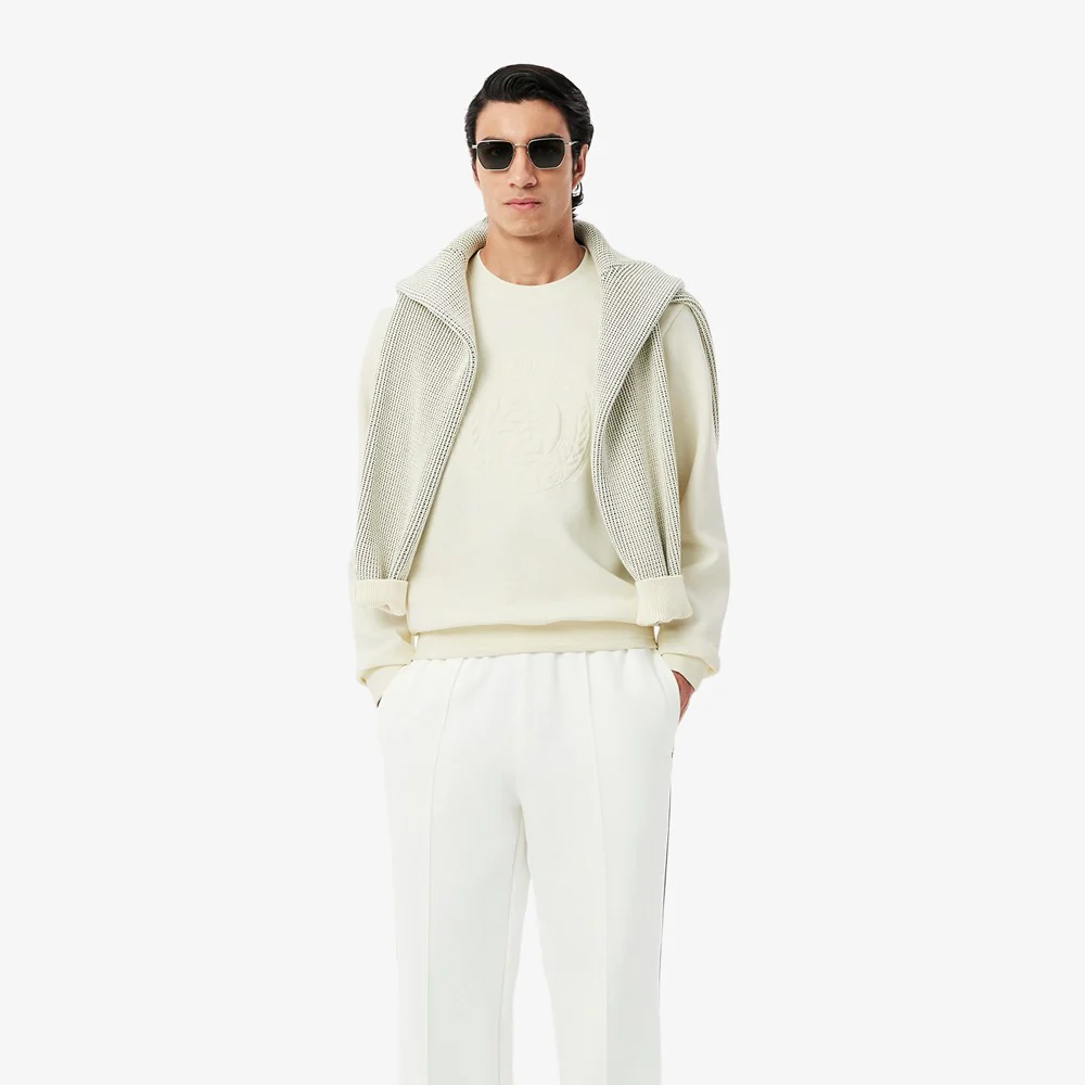 Lacoste Men's Embossed Logo Pique Sweatshirt - Cream - Image 5