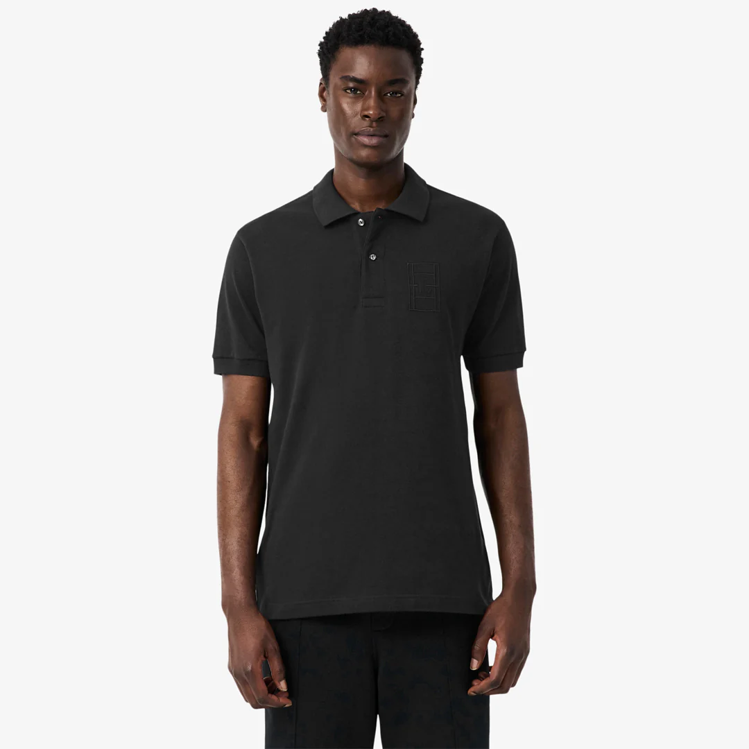 Lacoste Men's Embroidered Petit Pique Polo - Black - Image 4