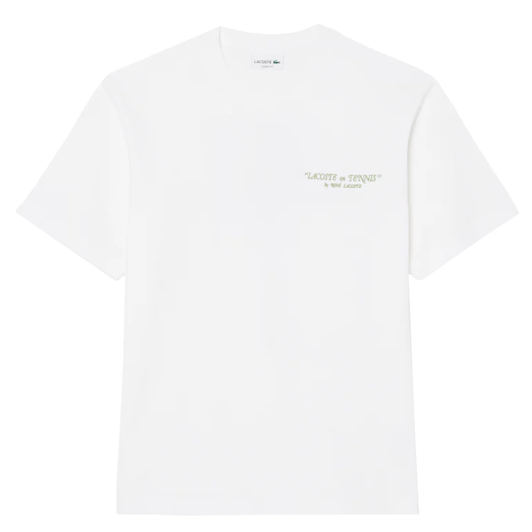 Lacoste Men's Embroidered Tee - White/Green