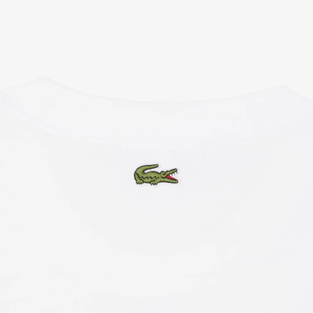 Lacoste Men's Embroidered Tee - White/Green - Image 3
