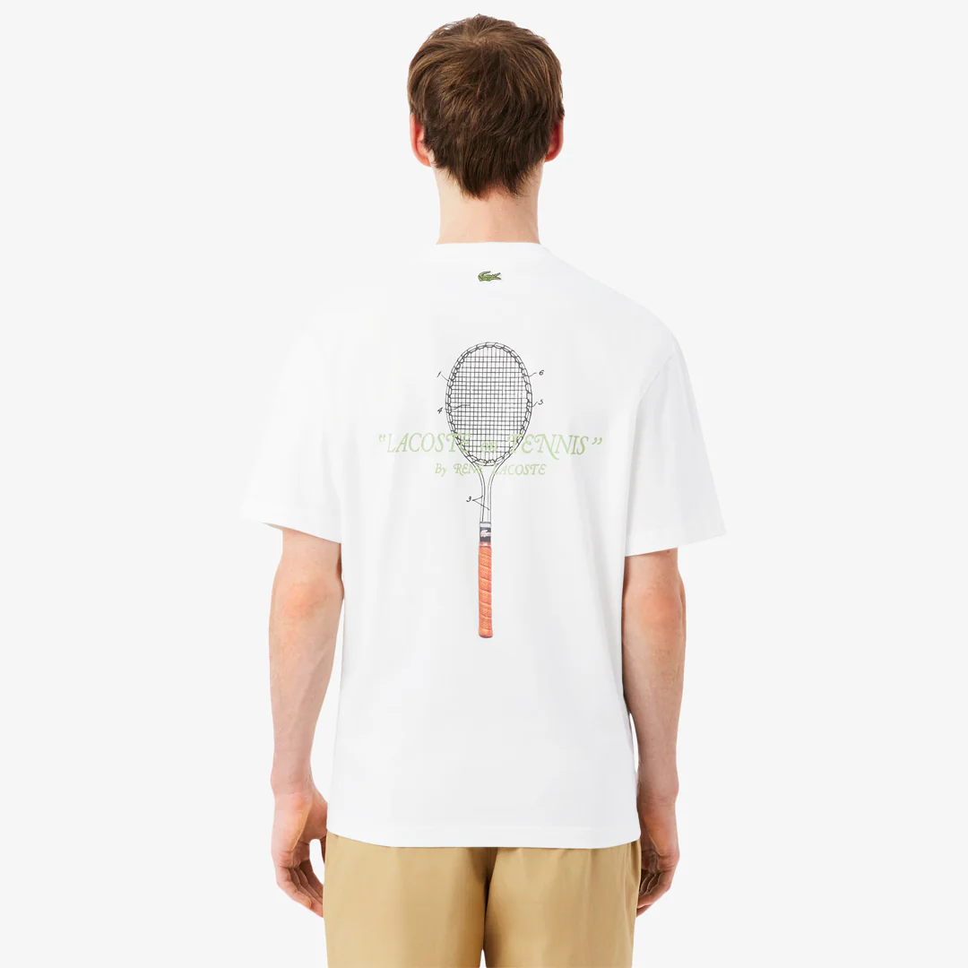 Lacoste Men's Embroidered Tee - White/Green - Image 5