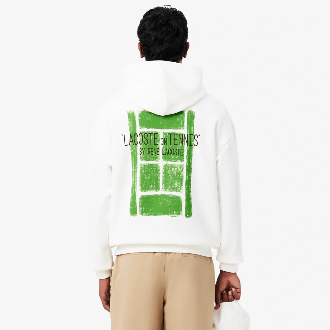 Lacoste Men's Multi Print Fleece Hoodie - Flour - Image 5