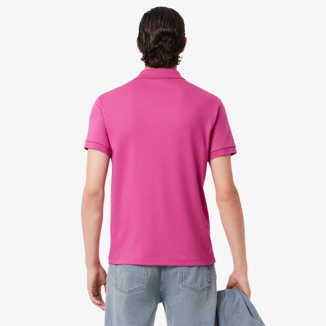 Lacoste Men's Pima Cotton Ribbed Polo - Pink - Image 4