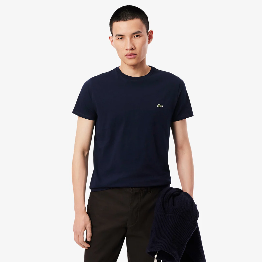 Lacoste Men's Pima Cotton Tee - Navy Blue - Image 3