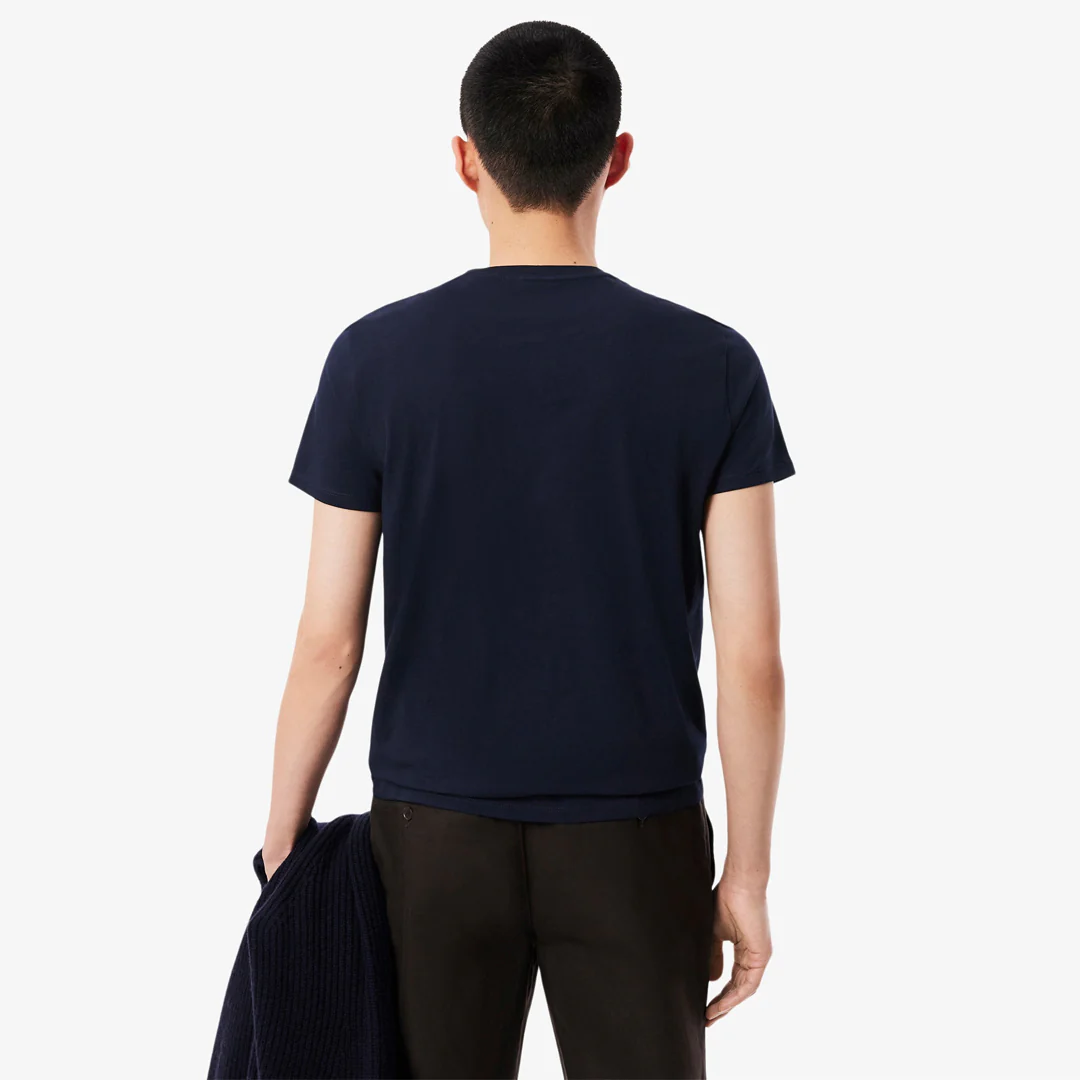 Lacoste Men's Pima Cotton Tee - Navy Blue - Image 4