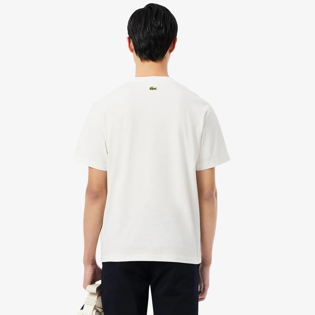 Lacoste Men's Printed Tennis Tee - White - Image 4