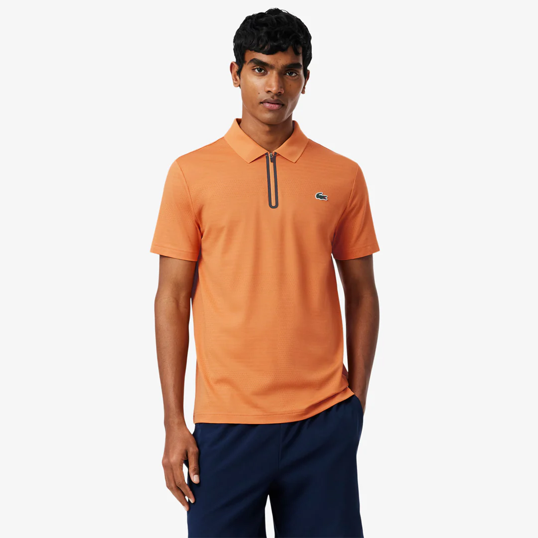 Lacoste Men's Ultra Dry Jacquard Polo - Orange - Image 5