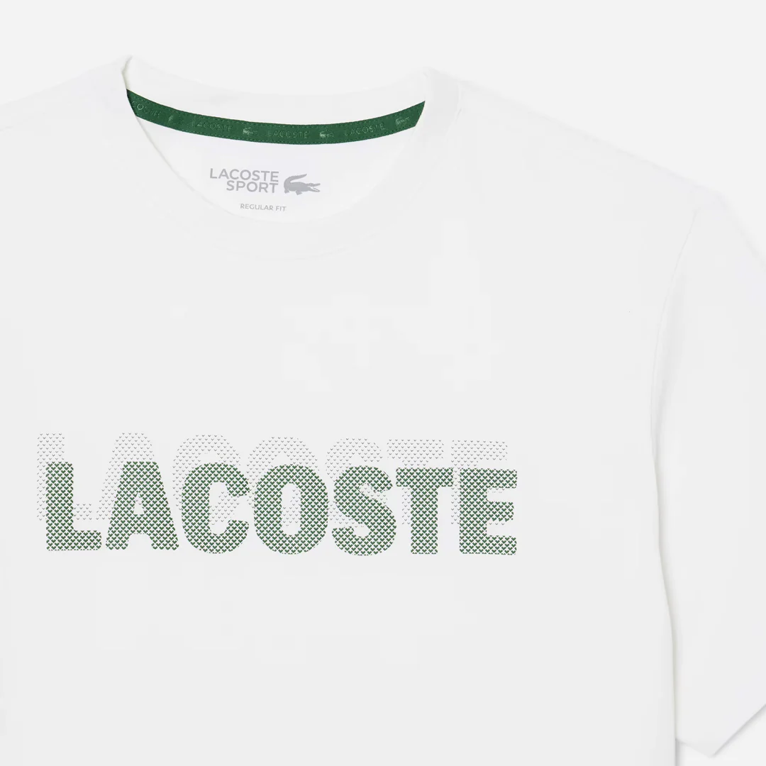 Lacoste Men's Ultra Dry Printed Sport Tee - White - Image 2
