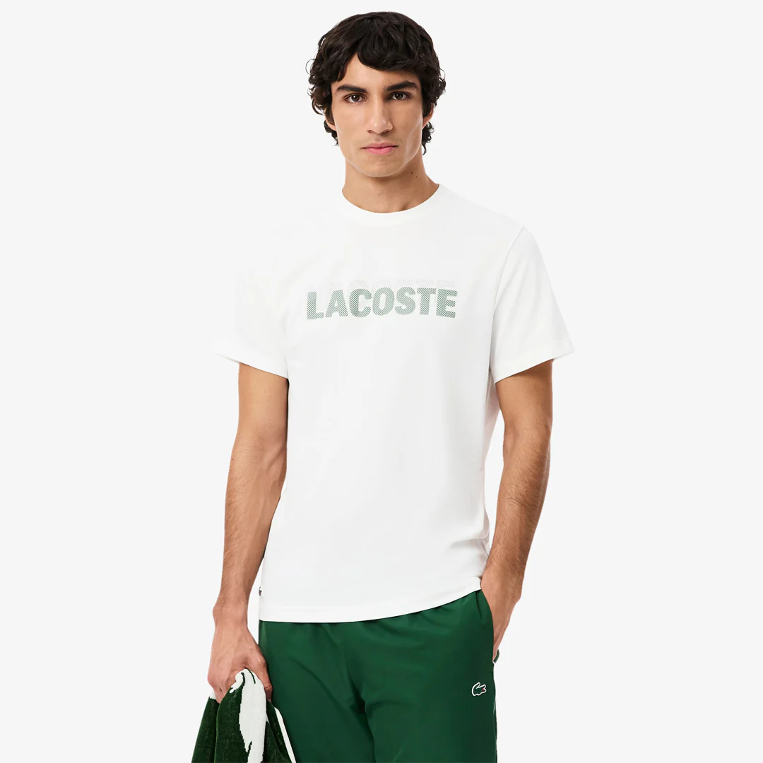 Lacoste Men's Ultra Dry Printed Sport Tee - White - Image 4