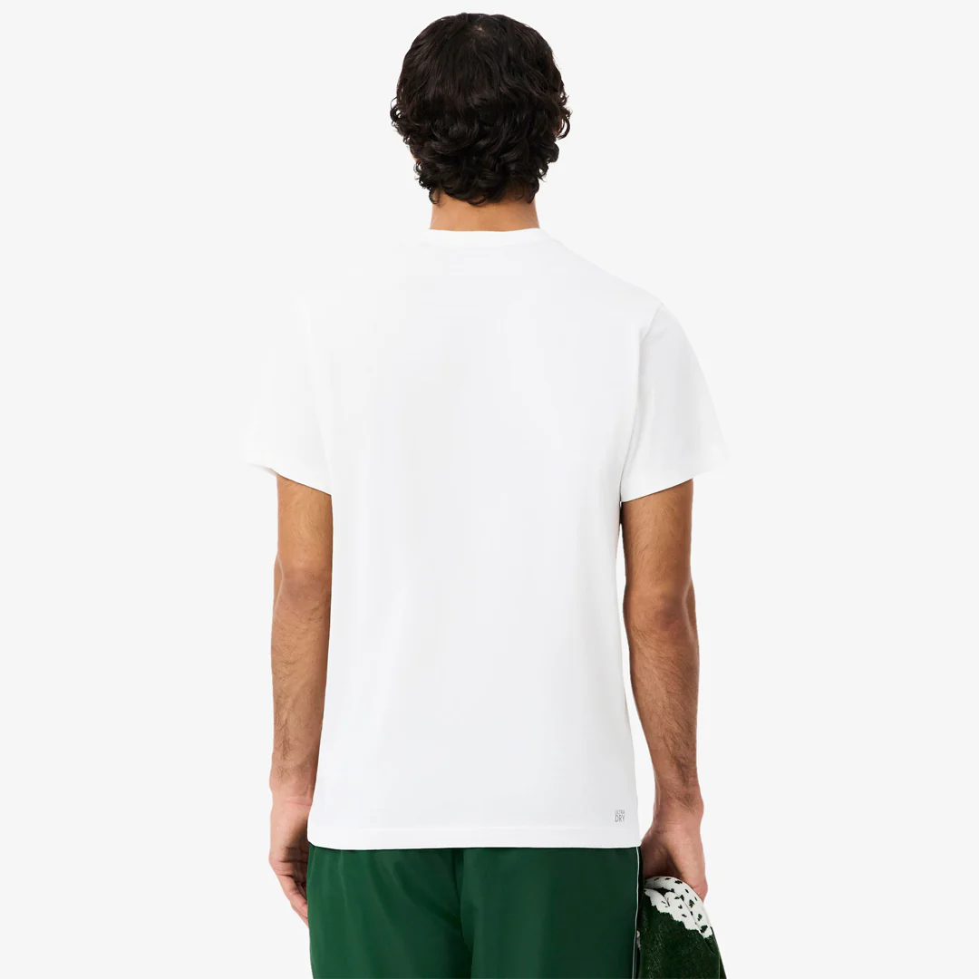 Lacoste Men's Ultra Dry Printed Sport Tee - White - Image 5