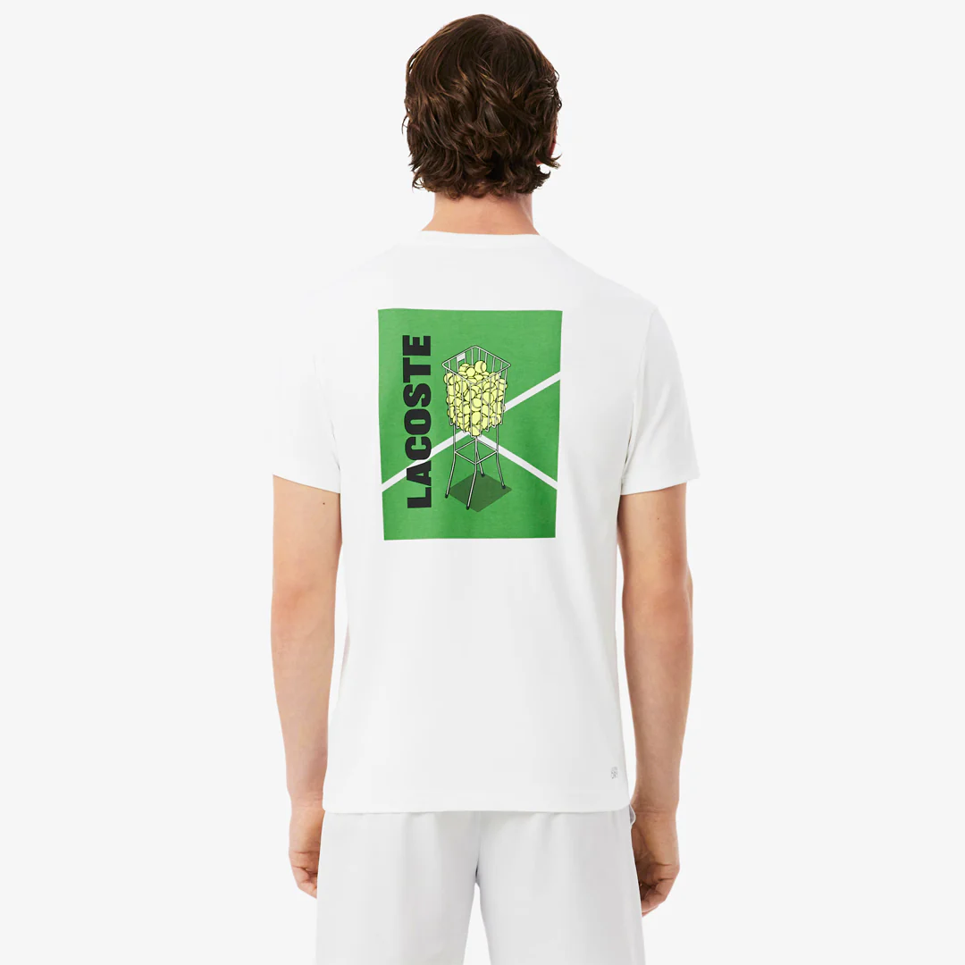 Lacoste Men's Ultra Dry Printed Tee - White - Image 5
