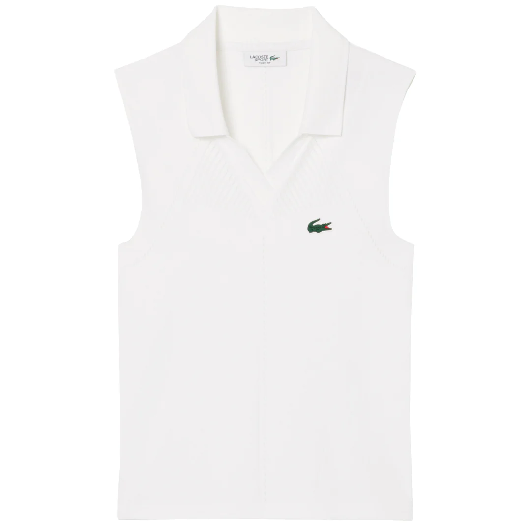 Lacoste Women's Sleeveless Stretch Polo - White