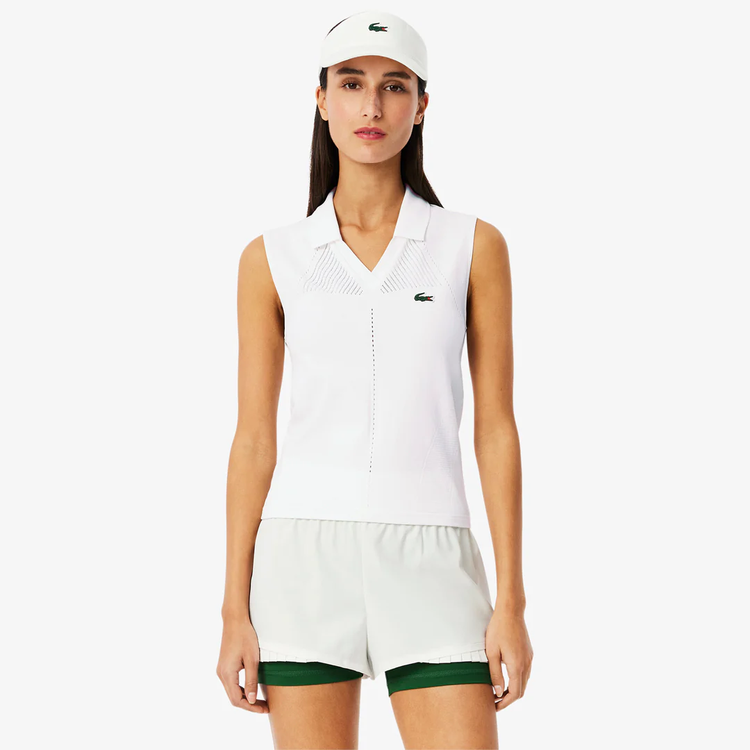 Lacoste Women's Sleeveless Stretch Polo - White - Image 3