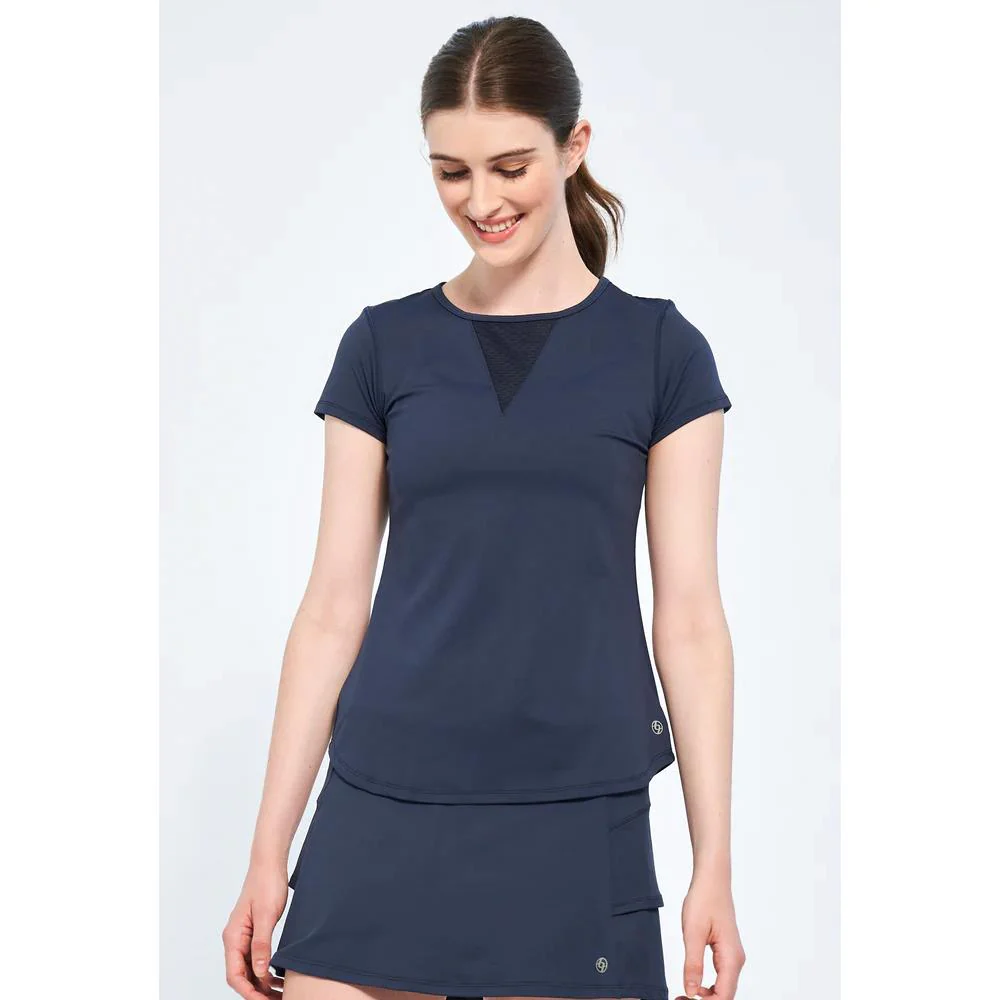 Lija Women's Deep V Tee - Dark Navy - Image 2