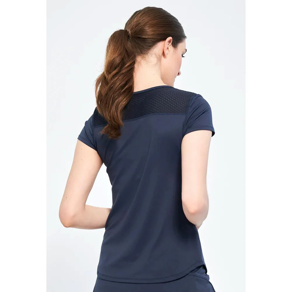 Lija Women's Deep V Tee - Dark Navy - Image 3