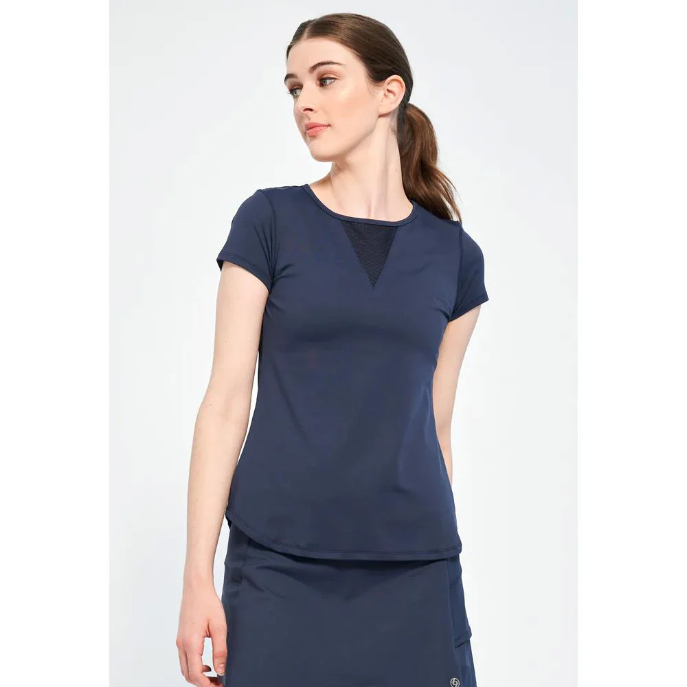 Lija Women's Deep V Tee - Dark Navy - Image 4