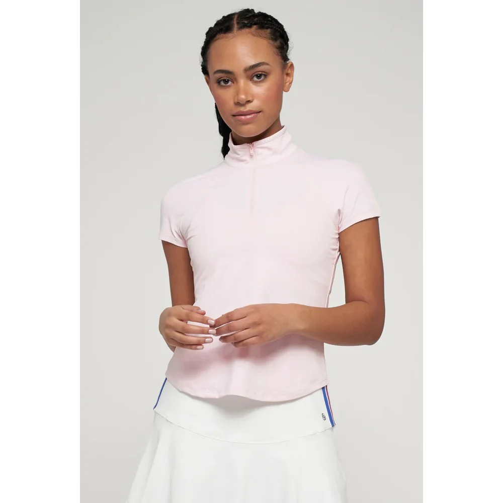 Lija Women's Don't Stop Me Now Sly Zip Mock Top - Blush - Image 3