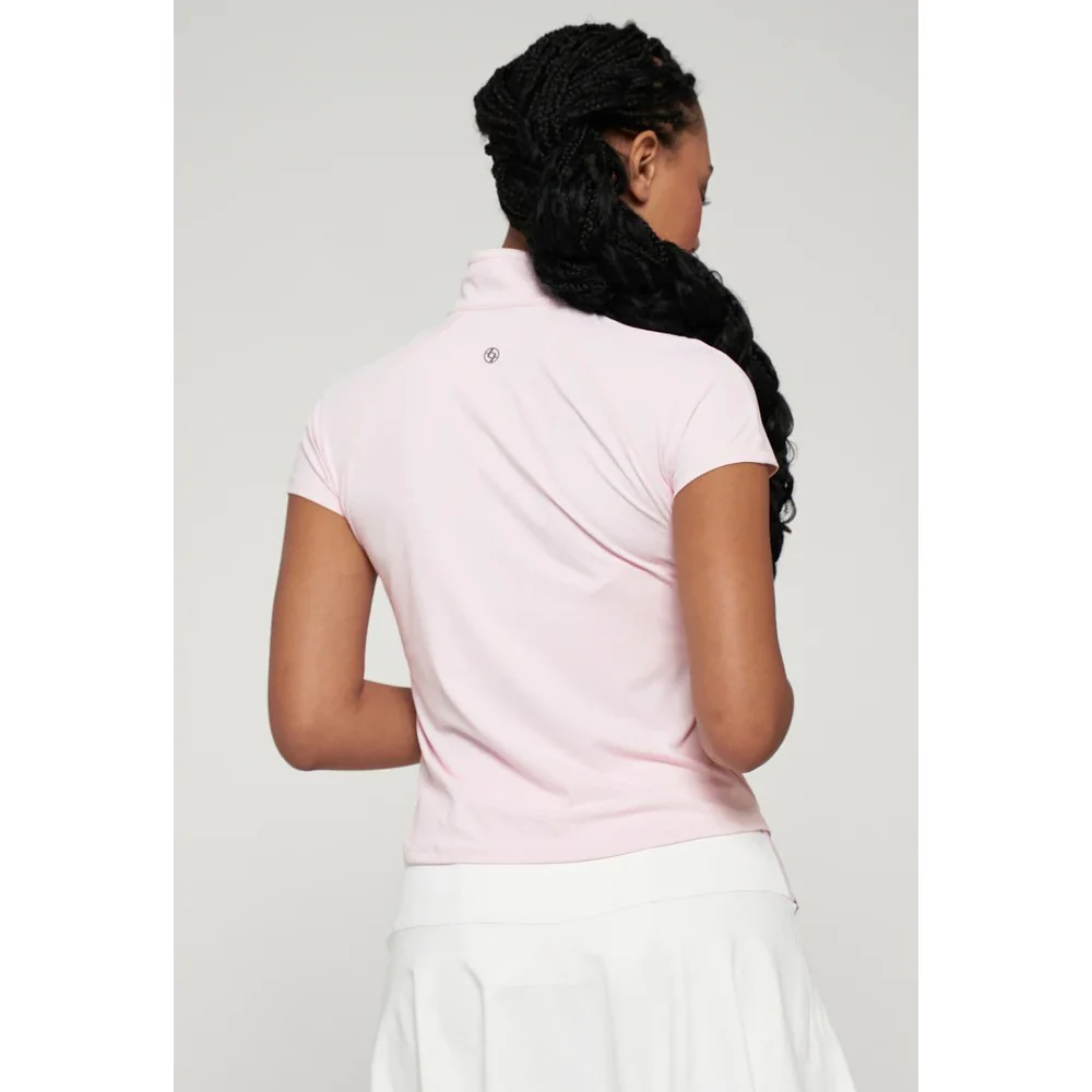Lija Women's Don't Stop Me Now Sly Zip Mock Top - Blush - Image 4