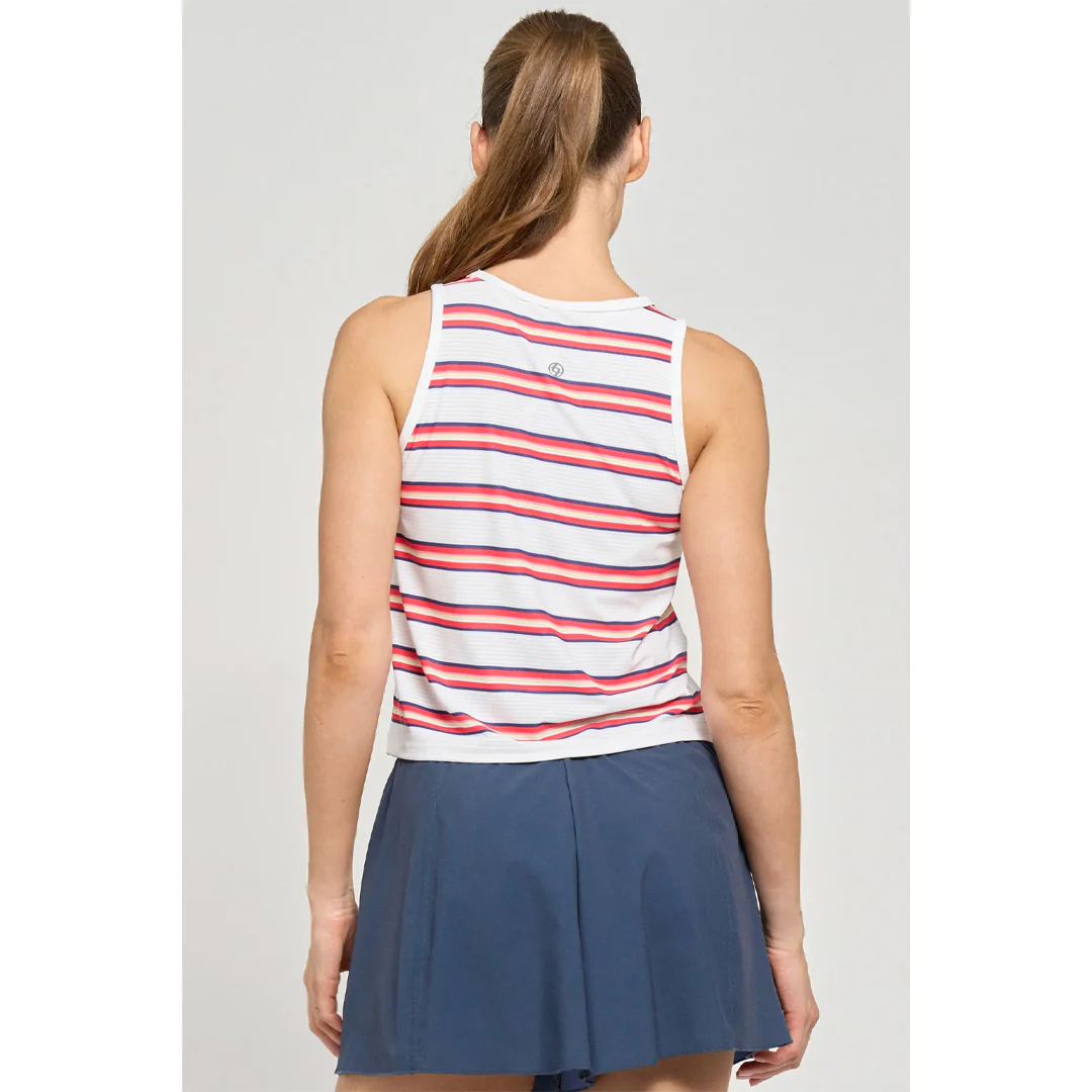 Lija Women's Game Changer Shift Printed Tank - Hibiscus Stripe - Image 3