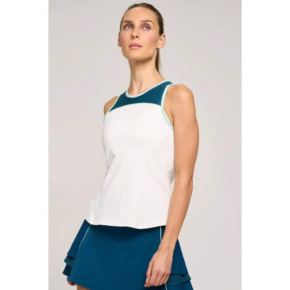 Lija Women's Time To Shine Superior Tank - White/Harbor - Image 2