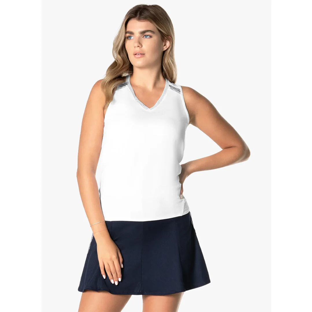 Lucky In Love Women's Easy Game Tie Tank - White - Image 3