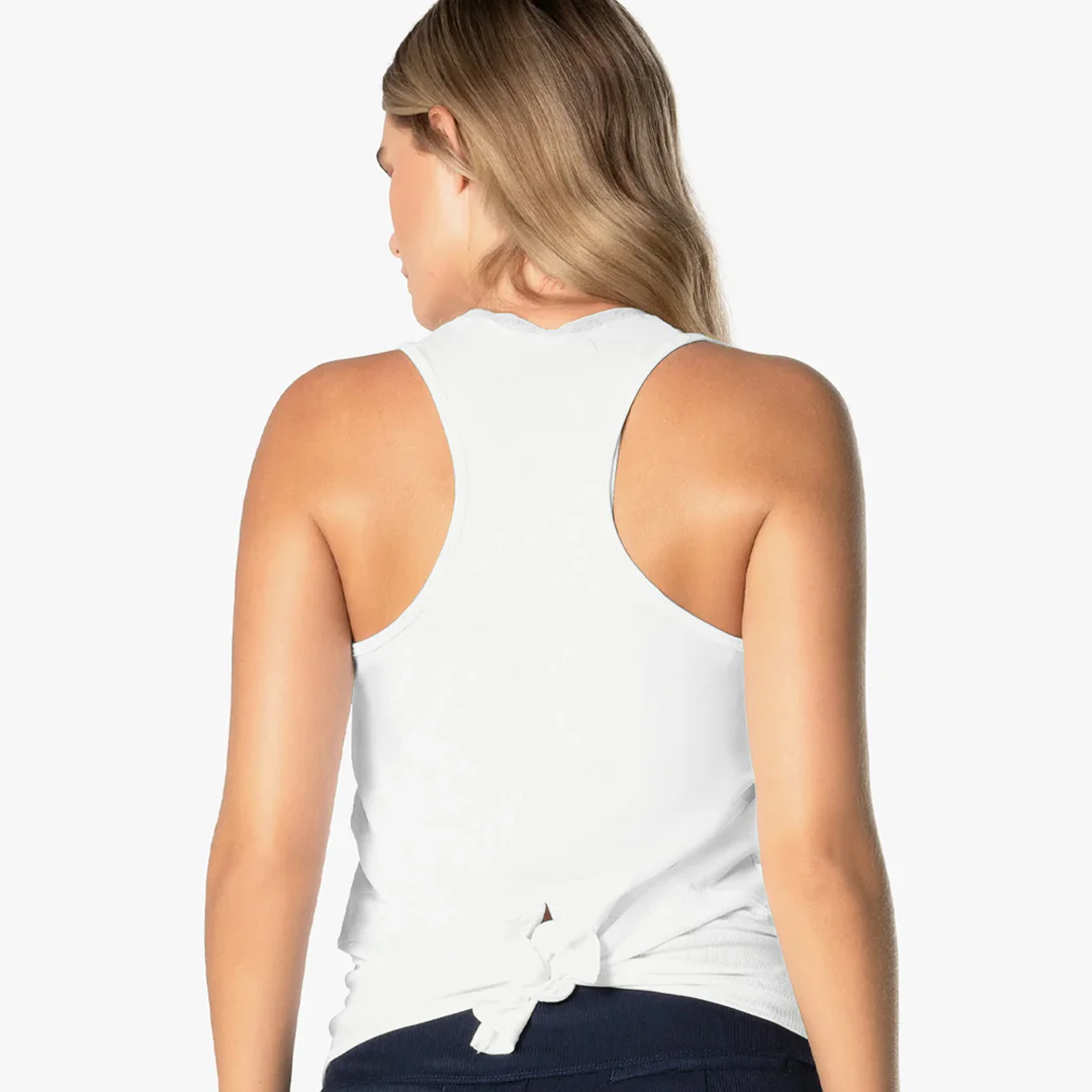 Lucky In Love Women's Easy Game Tie Tank - White - Image 4