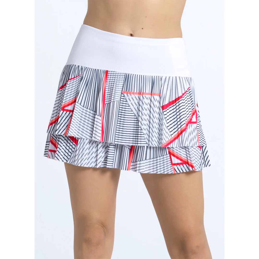 Lucky In Love Women's Glow Set Geo Glow Pleated Skort - White/Multi - Image 3
