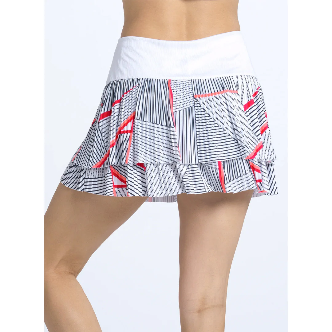 Lucky In Love Women's Glow Set Geo Glow Pleated Skort - White/Multi - Image 4