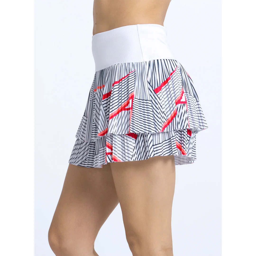 Lucky In Love Women's Glow Set Geo Glow Pleated Skort - White/Multi - Image 5