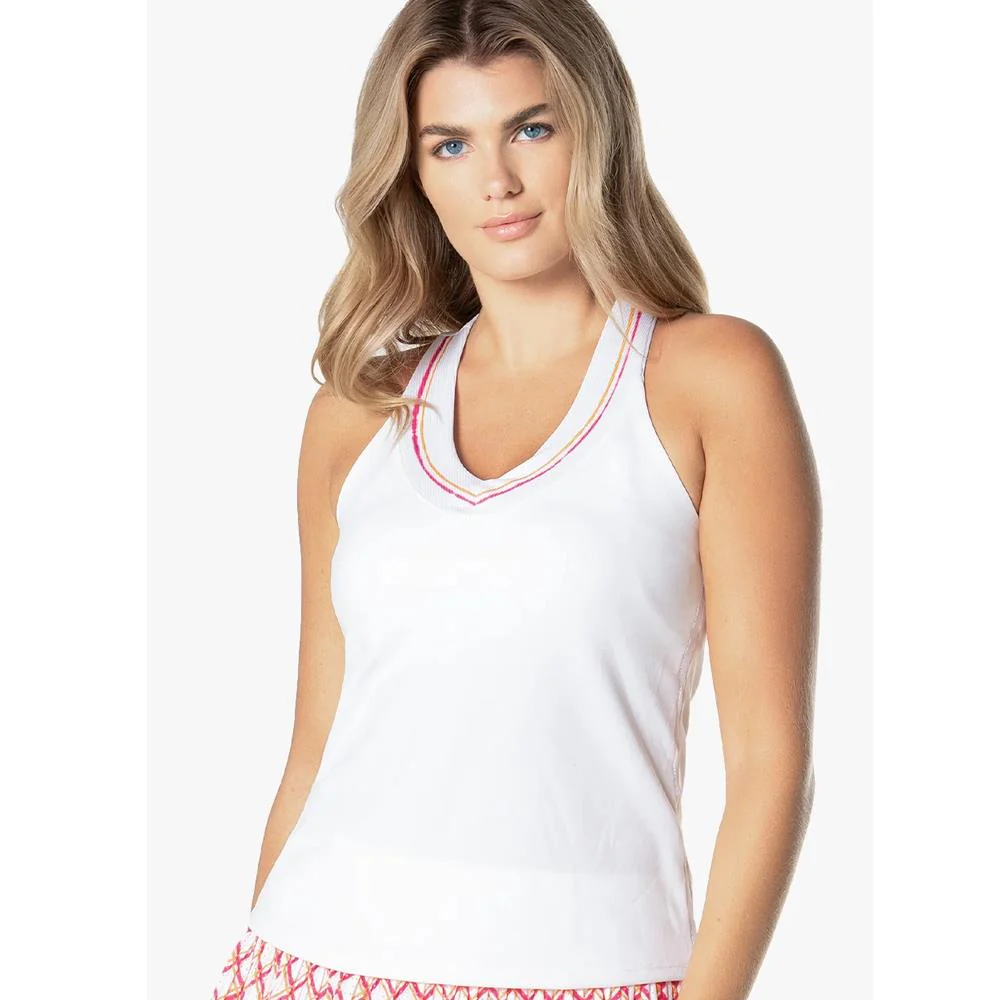 Lucky in Love Women's Shockin' Classics Stripes Tank - White - Image 3